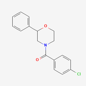 molecular formula C17H16ClNO2 B2816154 4-(4-Chlorobenzoyl)-2-phenylmorpholine CAS No. 922341-51-3