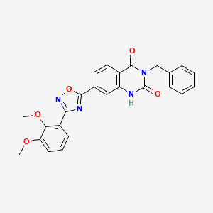 molecular formula C25H20N4O5 B2816156 3-benzyl-7-(3-(2,3-dimethoxyphenyl)-1,2,4-oxadiazol-5-yl)quinazoline-2,4(1H,3H)-dione CAS No. 1357851-26-3