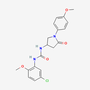 molecular formula C19H20ClN3O4 B2816157 1-(5-Chloro-2-methoxyphenyl)-3-[1-(4-methoxyphenyl)-5-oxopyrrolidin-3-yl]urea CAS No. 894031-63-1