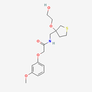 molecular formula C16H23NO5S B2816159 N-((3-(2-hydroxyethoxy)tetrahydrothiophen-3-yl)methyl)-2-(3-methoxyphenoxy)acetamide CAS No. 2319639-54-6