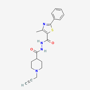 4-methyl-2-phenyl-N'-(1-prop-2-ynylpiperidine-4-carbonyl)-1,3-thiazole-5-carbohydrazide