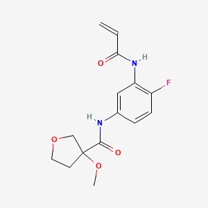 molecular formula C15H17FN2O4 B2816168 N-[4-fluoro-3-(prop-2-enamido)phenyl]-3-methoxyoxolane-3-carboxamide CAS No. 2201570-07-0