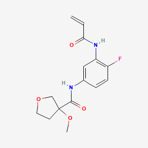 N-[4-Fluoro-3-(prop-2-enoylamino)phenyl]-3-methoxyoxolane-3-carboxamide