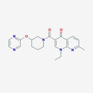 1-ethyl-7-methyl-3-(3-(pyrazin-2-yloxy)piperidine-1-carbonyl)-1,8-naphthyridin-4(1H)-one