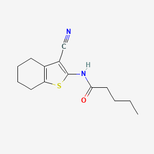 molecular formula C14H18N2OS B2816201 N-(3-cyano-4,5,6,7-tetrahydro-1-benzothiophen-2-yl)pentanamide CAS No. 306736-04-9