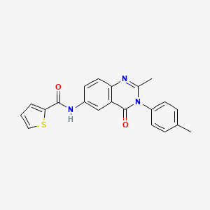 N-(2-methyl-4-oxo-3-(p-tolyl)-3,4-dihydroquinazolin-6-yl)thiophene-2-carboxamide
