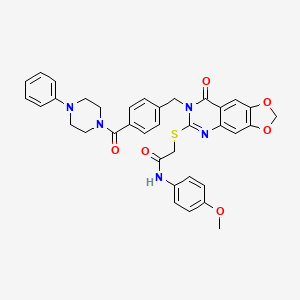 N-(4-methoxyphenyl)-2-((8-oxo-7-(4-(4-phenylpiperazine-1-carbonyl)benzyl)-7,8-dihydro-[1,3]dioxolo[4,5-g]quinazolin-6-yl)thio)acetamide