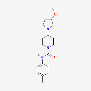 molecular formula C18H27N3O2 B2816220 4-(3-methoxypyrrolidin-1-yl)-N-(p-tolyl)piperidine-1-carboxamide CAS No. 2320382-33-8