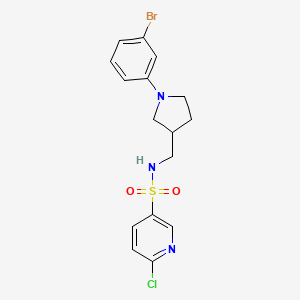molecular formula C16H17BrClN3O2S B2816226 N-{[1-(3-bromophenyl)pyrrolidin-3-yl]methyl}-6-chloropyridine-3-sulfonamide CAS No. 1424547-99-8