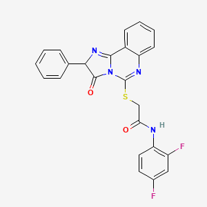 molecular formula C24H16F2N4O2S B2816227 N-(2,4-difluorophenyl)-2-((3-oxo-2-phenyl-2,3-dihydroimidazo[1,2-c]quinazolin-5-yl)thio)acetamide CAS No. 1053083-93-4