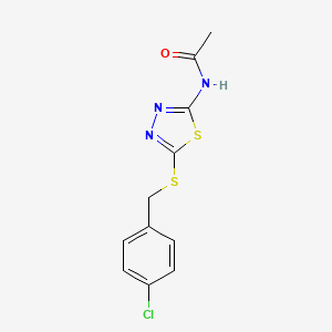 molecular formula C11H10ClN3OS2 B2816229 N-(5-((4-氯苄基)硫代)-1,3,4-噻二唑-2-基)乙酰胺 CAS No. 154347-53-2