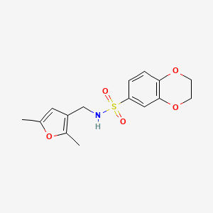 molecular formula C15H17NO5S B2816244 N-[(2,5-dimethylfuran-3-yl)methyl]-2,3-dihydro-1,4-benzodioxine-6-sulfonamide CAS No. 1351660-01-9