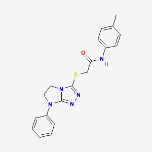 molecular formula C19H19N5OS B2816253 N-(4-methylphenyl)-2-({7-phenyl-5H,6H,7H-imidazo[2,1-c][1,2,4]triazol-3-yl}sulfanyl)acetamide CAS No. 923178-74-9