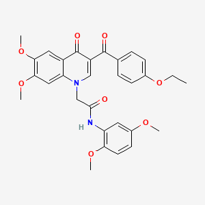 molecular formula C30H30N2O8 B2816276 N-(2,5-dimethoxyphenyl)-2-[3-(4-ethoxybenzoyl)-6,7-dimethoxy-4-oxo-1,4-dihydroquinolin-1-yl]acetamide CAS No. 866865-98-7