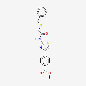 molecular formula C20H18N2O3S2 B2816299 Methyl 4-(2-(2-(benzylthio)acetamido)thiazol-4-yl)benzoate CAS No. 922484-03-5