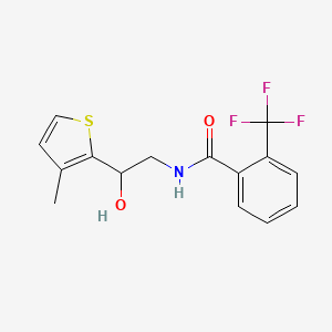 molecular formula C15H14F3NO2S B2816310 N-[2-hydroxy-2-(3-methylthiophen-2-yl)ethyl]-2-(trifluoromethyl)benzamide CAS No. 1351585-18-6