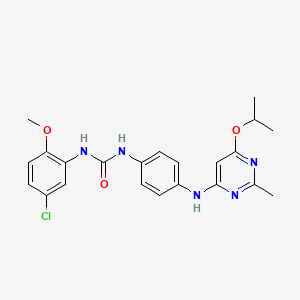 molecular formula C22H24ClN5O3 B2816342 1-(5-Chloro-2-methoxyphenyl)-3-(4-((6-isopropoxy-2-methylpyrimidin-4-yl)amino)phenyl)urea CAS No. 946356-27-0