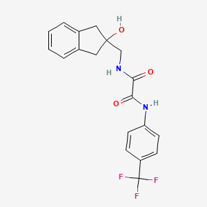 molecular formula C19H17F3N2O3 B2816353 N-[(2-hydroxy-2,3-dihydro-1H-inden-2-yl)methyl]-N'-[4-(trifluoromethyl)phenyl]ethanediamide CAS No. 2034408-88-1