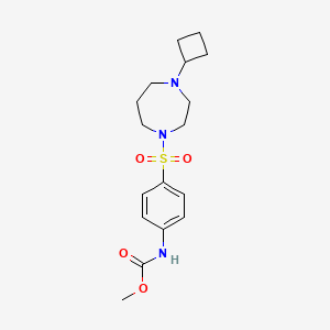 molecular formula C17H25N3O4S B2816388 Methyl (4-((4-cyclobutyl-1,4-diazepan-1-yl)sulfonyl)phenyl)carbamate CAS No. 2309601-70-3