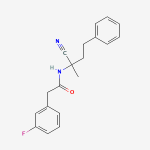 molecular formula C19H19FN2O B2816389 N-(2-Cyano-4-phenylbutan-2-yl)-2-(3-fluorophenyl)acetamide CAS No. 1935806-06-6