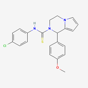 molecular formula C21H20ClN3OS B2816403 N-(4-chlorophenyl)-1-(4-methoxyphenyl)-1H,2H,3H,4H-pyrrolo[1,2-a]pyrazine-2-carbothioamide CAS No. 393824-54-9