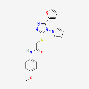 2-{[5-(furan-2-yl)-4-(1H-pyrrol-1-yl)-4H-1,2,4-triazol-3-yl]sulfanyl}-N-(4-methoxyphenyl)acetamide