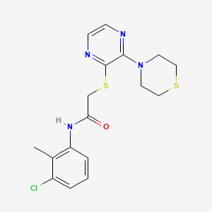 N-(3-chloro-2-methylphenyl)-2-((3-thiomorpholinopyrazin-2-yl)thio)acetamide