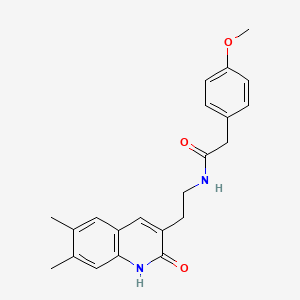 N-(2-(6,7-dimethyl-2-oxo-1,2-dihydroquinolin-3-yl)ethyl)-2-(4-methoxyphenyl)acetamide