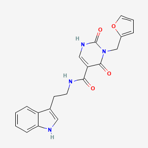 molecular formula C20H18N4O4 B2816479 N-(2-(1H-indol-3-yl)ethyl)-3-(furan-2-ylmethyl)-2,4-dioxo-1,2,3,4-tetrahydropyrimidine-5-carboxamide CAS No. 1396784-60-3