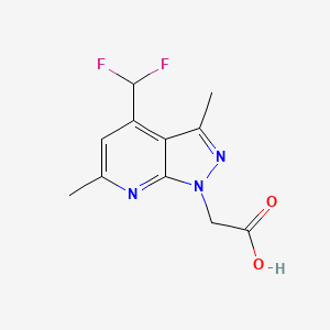 molecular formula C11H11F2N3O2 B2816496 2-[4-(difluoromethyl)-3,6-dimethyl-1H-pyrazolo[3,4-b]pyridin-1-yl]acetic acid CAS No. 937607-08-4