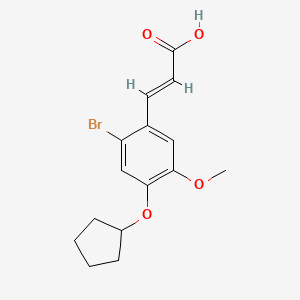 molecular formula C15H17BrO4 B2816506 (2E)-3-[2-Bromo-4-(cyclopentyloxy)-5-methoxyphenyl]acrylic acid CAS No. 937599-23-0