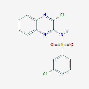molecular formula C14H9Cl2N3O2S B2816548 3-chloro-N-(3-chloroquinoxalin-2-yl)benzenesulfonamide CAS No. 743444-94-2
