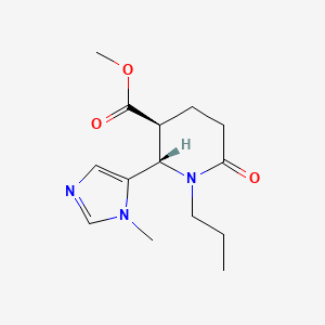 molecular formula C14H21N3O3 B2816550 Methyl (2S,3S)-2-(3-methylimidazol-4-yl)-6-oxo-1-propylpiperidine-3-carboxylate CAS No. 1807941-89-4