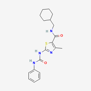 molecular formula C19H24N4O2S B2816552 N-(cyclohexylmethyl)-4-methyl-2-(3-phenylureido)thiazole-5-carboxamide CAS No. 941916-14-9