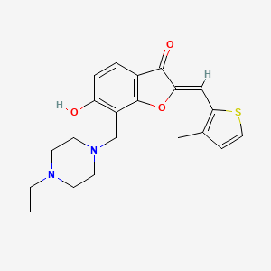(Z)-7-((4-ethylpiperazin-1-yl)methyl)-6-hydroxy-2-((3-methylthiophen-2-yl)methylene)benzofuran-3(2H)-one