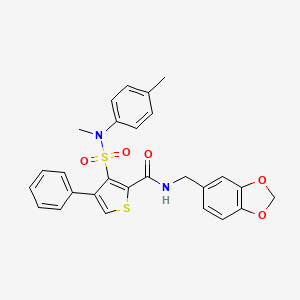 N-(1,3-benzodioxol-5-ylmethyl)-3-{[methyl(4-methylphenyl)amino]sulfonyl}-4-phenylthiophene-2-carboxamide