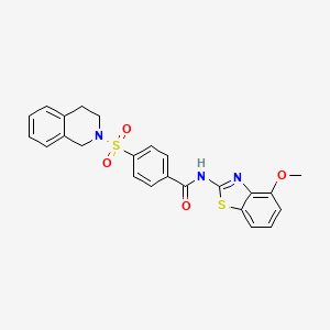 molecular formula C24H21N3O4S2 B2816592 N-(4-methoxy-1,3-benzothiazol-2-yl)-4-(1,2,3,4-tetrahydroisoquinoline-2-sulfonyl)benzamide CAS No. 500109-56-8