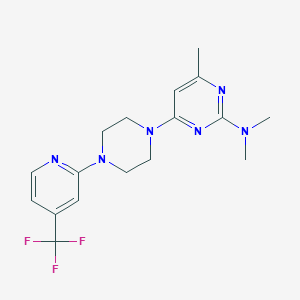 molecular formula C17H21F3N6 B2816593 N,N,4-trimethyl-6-{4-[4-(trifluoromethyl)pyridin-2-yl]piperazin-1-yl}pyrimidin-2-amine CAS No. 2415532-89-5