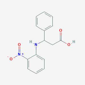 molecular formula C15H14N2O4 B2816596 3-[(2-Nitrophenyl)amino]-3-phenylpropanoic acid CAS No. 1820687-74-8