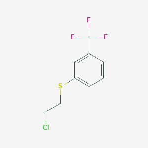 molecular formula C9H8ClF3S B2816607 1-[(2-Chloroethyl)sulfanyl]-3-(trifluoromethyl)benzene CAS No. 448967-32-6