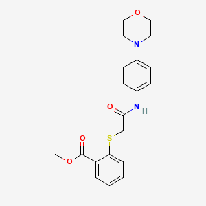 molecular formula C20H22N2O4S B2816612 Methyl 2-{[2-(4-morpholinoanilino)-2-oxoethyl]sulfanyl}benzenecarboxylate CAS No. 478064-99-2