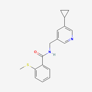 molecular formula C17H18N2OS B2816613 N-((5-cyclopropylpyridin-3-yl)methyl)-2-(methylthio)benzamide CAS No. 2034232-83-0