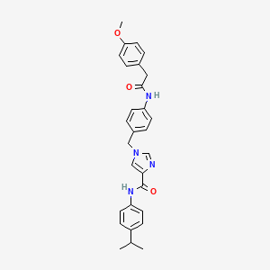 molecular formula C29H30N4O3 B2816620 N-(4-isopropylphenyl)-1-(4-(2-(4-methoxyphenyl)acetamido)benzyl)-1H-imidazole-4-carboxamide CAS No. 1251571-98-8