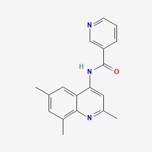 molecular formula C18H17N3O B2816632 N-(2,6,8-trimethylquinolin-4-yl)nicotinamide CAS No. 946340-34-7