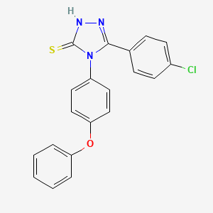 molecular formula C20H14ClN3OS B2816638 5-(4-chlorophenyl)-4-(4-phenoxyphenyl)-4H-1,2,4-triazole-3-thiol CAS No. 380346-18-9
