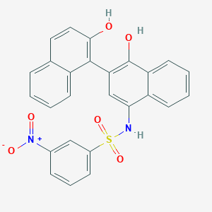 molecular formula C26H18N2O6S B2816659 N-{1',2-dihydroxy-[1,2'-binaphthalene]-4'-yl}-3-nitrobenzene-1-sulfonamide CAS No. 425402-17-1
