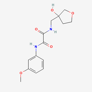 molecular formula C14H18N2O5 B2816698 N1-((3-hydroxytetrahydrofuran-3-yl)methyl)-N2-(3-methoxyphenyl)oxalamide CAS No. 2034294-28-3