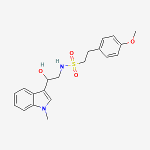 molecular formula C20H24N2O4S B2816723 N-(2-hydroxy-2-(1-methyl-1H-indol-3-yl)ethyl)-2-(4-methoxyphenyl)ethanesulfonamide CAS No. 1448135-75-8
