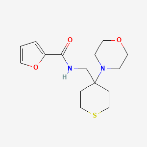 molecular formula C15H22N2O3S B2816742 N-{[4-(morpholin-4-yl)thian-4-yl]methyl}furan-2-carboxamide CAS No. 2380166-97-0