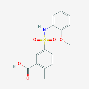 molecular formula C15H15NO5S B2816743 5-[(2-Methoxyphenyl)sulfamoyl]-2-methylbenzoic acid CAS No. 327088-39-1